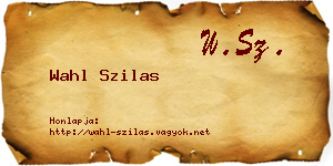 Wahl Szilas névjegykártya